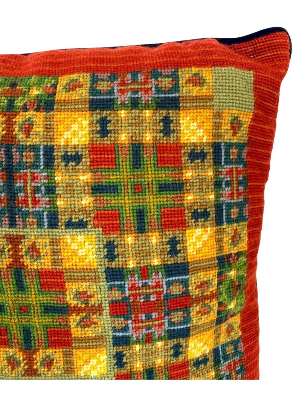 Needlepoint Pillow Michaelian Home Wool Abstract Native American South West RARE - Picture 5 of 8